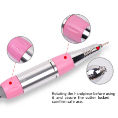 Фрезер-машинка для маникюра и педикюра с педалью Beauty nail 9-1 DM-208 коррекции искусственных ногтей 6 насадок 25 т об/мин Розовая Гайсин