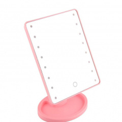 Косметическое зеркало Large 22 с LED подсветкой Pink (kz027-hbr) Запоріжжя