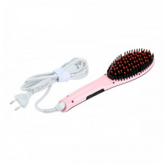 Расческа-выпрямитель Fast Hair Straightener HQT-906 Розовый