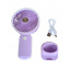 Вентилятор ручной аккумуляторный с подставкой для телефона Mini Fan HX09-1 Сиреневый с белым Білгород-Дністровський