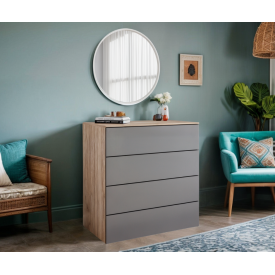 Комод с 4 ящиками Tobi Sho Damien ТХ-04 для гостиной, спальни, 1000х1015х544 мм Сонома/Антрацит