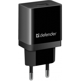 Сетевое зарядное устройство Defender EPA-10 Black, 1xUSB, 5V/2.1A, Package (83572) (6505065)
