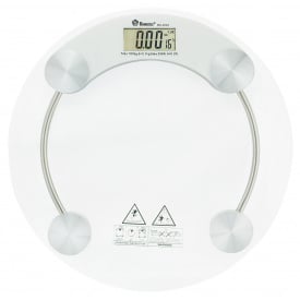 Весы напольные стеклянные (круглые) Domotec MS-2003A на 180 кг с термометром (3_01284)
