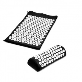 Коврик массажно-акупунктурный Life style Acupressure Mat and Pillow Set с подушкой 64 х 40 см Черный