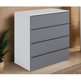 Комод із 4 шухлядами Tobi Sho Damien ТХ-04 для вітальні, спальні, 1000х1015х544 мм Білий/Антрацит