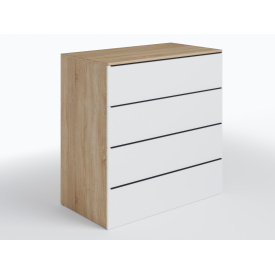 Комод с 4 ящиками Tobi Sho Damien ТХ-04 для гостиной, спальни, 1000х1015х544 мм Сонома/Белый