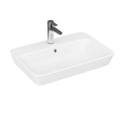 Раковина накладная Lucco Mita 650х450 прямоугольная, белая глянцевая Рівне