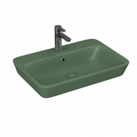 Раковина накладная Lucco Mita 650х450 прямоугольная, зеленая матовая