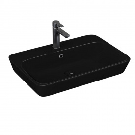 Раковина накладная Lucco Mita 650х450 прямоугольная, черная матовая