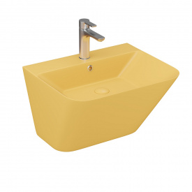 Раковина подвесная Lucco Moena 550х450 прямоугольная, желтая матовая