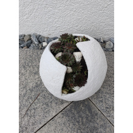 Великий круглий вазон з сукулентами