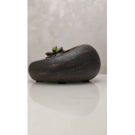 Кашпо ручной работы, черно-золотого цвета 