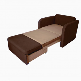 Розкладне крісло-диван Tobi Sho Юніор-0.8 м'яке з підлокітниками велюр Magic Dark Brown, 980х800х800 мм