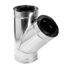Тройник 45° на дымоход Versia-Lux Ø 230/300 мм нерж/оц 0,5/0,5 мм двустенный элемент