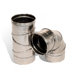 Коліно 0-90° на димохід Versia-Lux Ø 200 мм нержавіюча сталь 0,5 мм одностінний елемент Київ