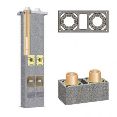 Комплект керамічного димоходу Schiedel UNI двотяговий без вентиляції 180 мм+180 мм 7 м Київ