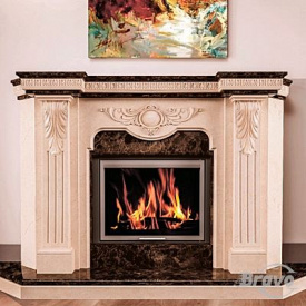 Портал камінний Браво Барселона кутовий botticino