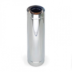 Труба димохідна Versia-Lux 1 м Ø160/220 мм нерж/нерж 1/0,5 мм двостінний елемент