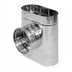 Трійник 87° на димохід овальний Versia-Lux 180 мм 120х240 мм нержавіюча сталь 0,6 мм