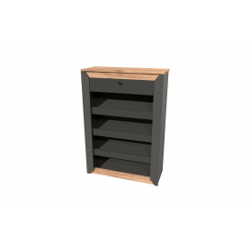 Тумба для взуття Натіво-8 (80х32х112 см, графіт + дуб крафт золотий)