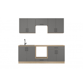 Кухонний гарнітур Орбіто-7 (221 см, графіт)
