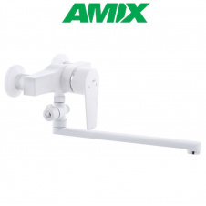 Смеситель для ванны AMIX Oscar-006 White (без шланга и лейки), Белый