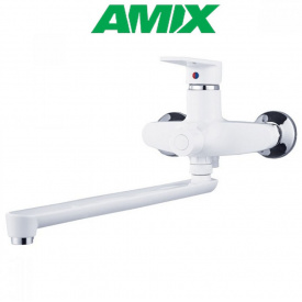 Змішувач для ванни из термопластика AMIX Oscar-006 EURO White (без шланга та лійки) , Білий