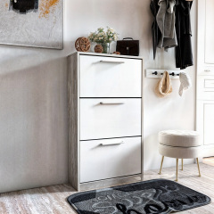 Тумба для взуття Tobi Sho Astrid ST-0021 у передпокій, 590х1200х280 мм Бетон-Білий Якимівка