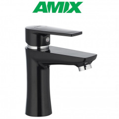 Смеситель для умывальника AMIX Oscar-001 Black (без подвода), Чёрный Кам'янець-Подільський