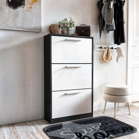 Тумба для обуви Tobi Sho Astrid ST-0021 в прихожую, 590х1200х280 Антрацит-Белый