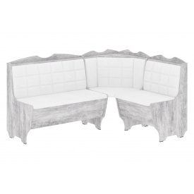 Кухонний куточок SupperSpace-1 (шкірзам, білий + бетон, 160х120 см)