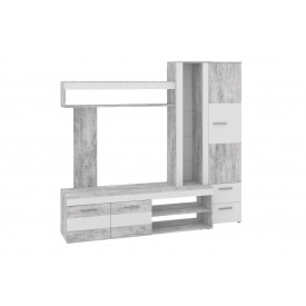 Набір у вітальню Symbio (196х42х180 см, бетон + білий)