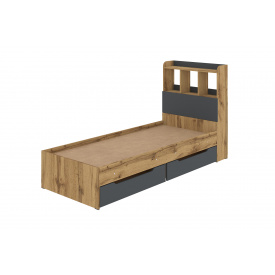 Ліжко дитяче Linio (215х83,5х118 см, з шухлядками, тахо + антрацит)