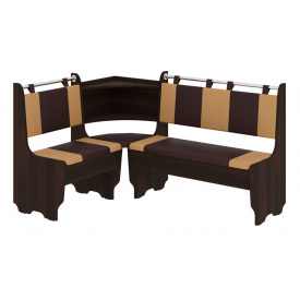 Кухонний куточок EatEasy-1 (шкірзам, коричневий + кава + горіх, 150х110 см)