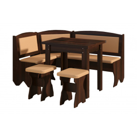 Кухонний комплект ArcticEatery (Горіх + Кава, куточок, стіл та 2 табуретки)