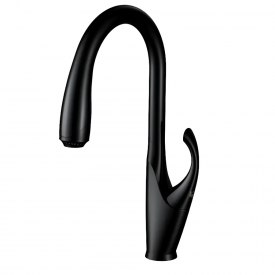 Смеситель для кухни Nett SBB-435 с выдвижным изливом "Лебедь", черный