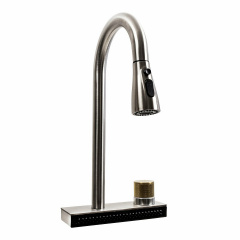 Смеситель для кухни Platinum ZS84 "Водопад" с выдвижным изливом, никель Енергодар