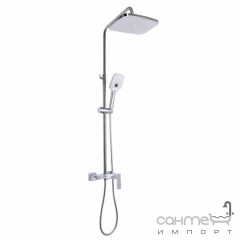 Душевая стойка с изливом Qtap Gemini QTGEM111CRW45687 хром/белая Івано-Франківськ