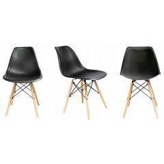 Круглий стіл JUMI Scandinavian Design black 80см. + 4 сучасні скандинавські стільці Київ