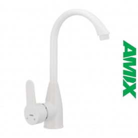 Змішувач для кухні из термопластика AMIX Mario-011(W) White (без підведення), Білий