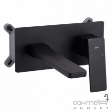Смеситель для раковины скрытого монтажа Qtap Gemini QTGEM273BLM45694 матовый черный, длина излива 18 см