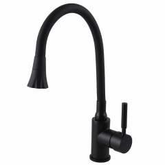Смеситель для кухни Globus Lux Lazer гибкий излив, черный (GLLR-0203SA-BB-B01) Михайлівка