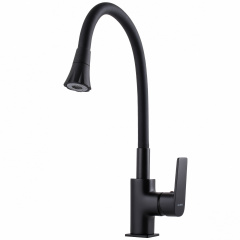 Смеситель для кухни Globus Lux Alpen с вытяжным изливом, черный (SBT1-2031-BB) Боярка