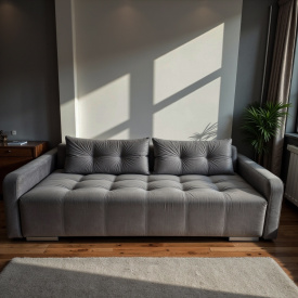 Диван-трансформер Tobi Sho ARMADA прямой мягкий шенилл Chelsea Светло-серый/92, 2250х900х970 мм