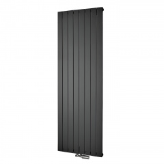 Дизайнерский вертикальный радиатор ISAN Melody Collom 1500x298 с LED-подсветкой, черный Ромни
