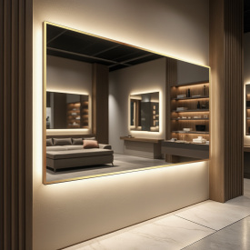 Зеркало с подсветкой Tobi Sho Ariana Gold в раме для ванной комнаты, прихожей, 700х900х30 мм