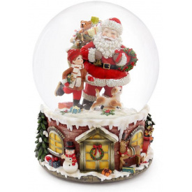 Музыкальный водяной шар santa with gifts с подсветкой 16см BonaDi DP219453