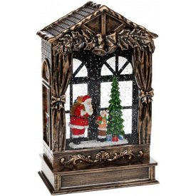 Новорічний декоративний ліхтар Щедрий Санта 25.5см з LED підсвічуванням, підвісний BonaDi DP43202