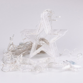 Гирлянда-штора Lugi Звезды размер 3*0,7м 12 фигур белый (1733055W)