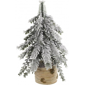 Елка Заснеженная на декоративном пеньке 12х12х21 см BonaDi DP219388